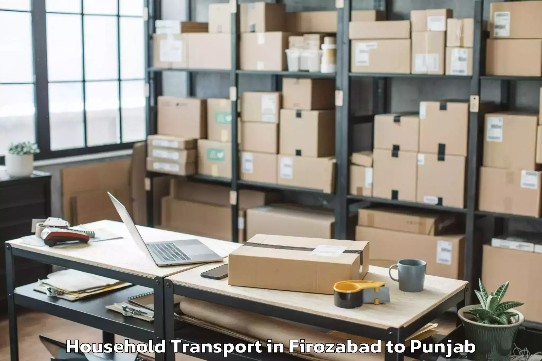 Hassle-Free Firozabad to Pathankot Household Transport